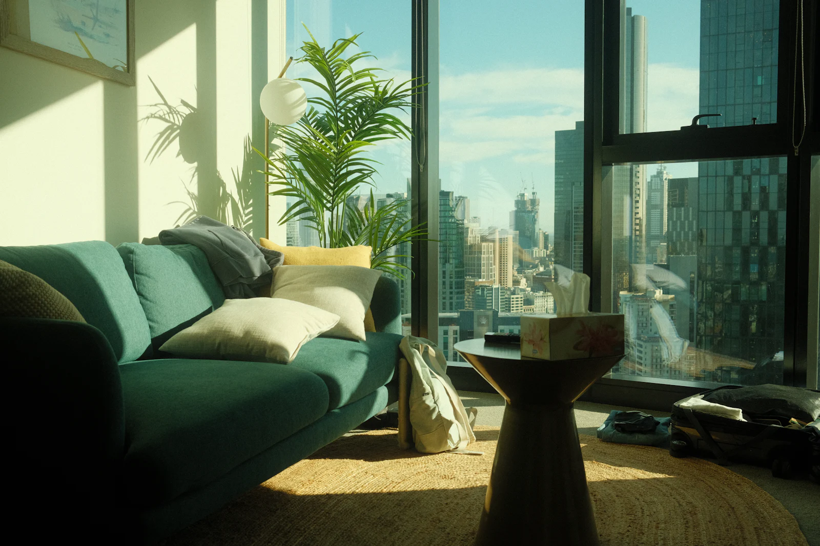 The living room and its view
