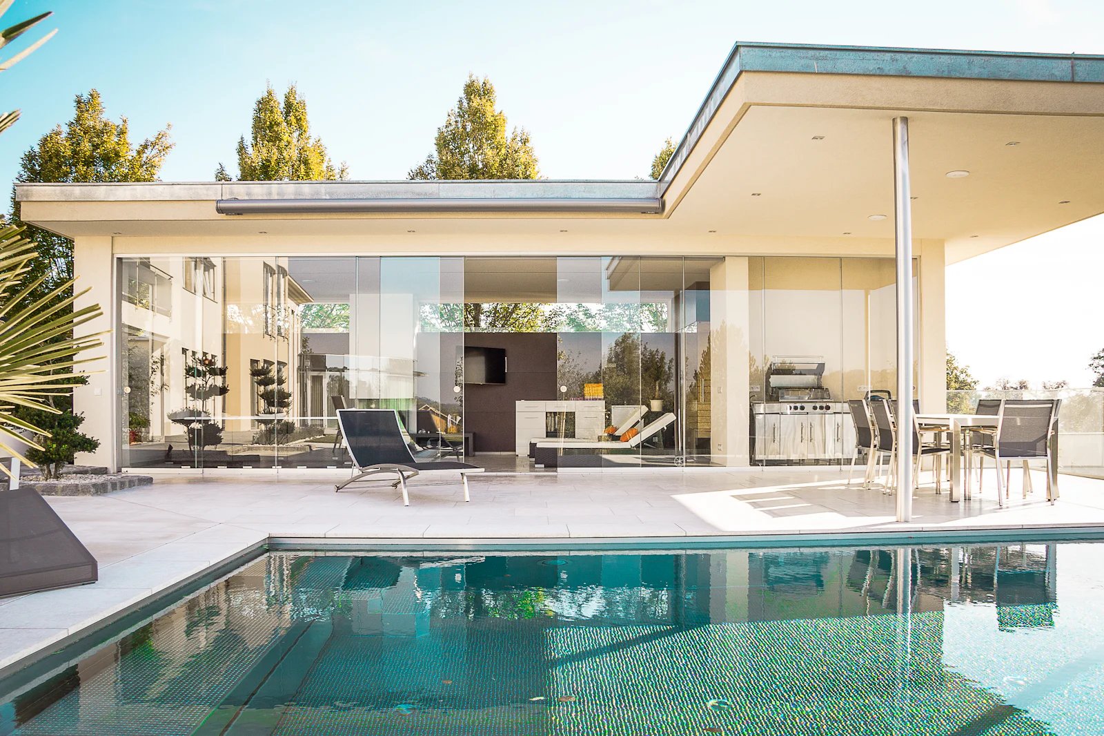 The pool terrace